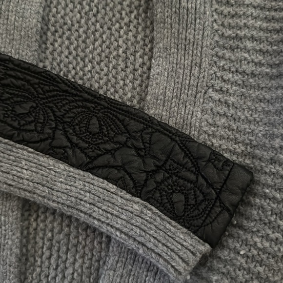 Anthropologie | Moth | Gray Oltrarno Faux Leather Cardigan |  Women’s Size XXS - Picture 4 of 6